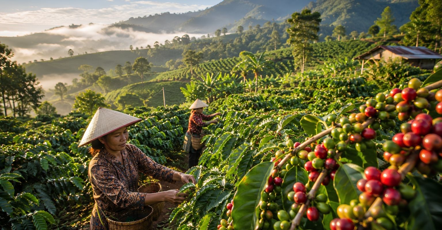 Indonesian Green Coffee Farm